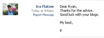 Ira Flatow Responds to My Friend Request
